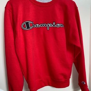 Womens red Champion sweatshirt